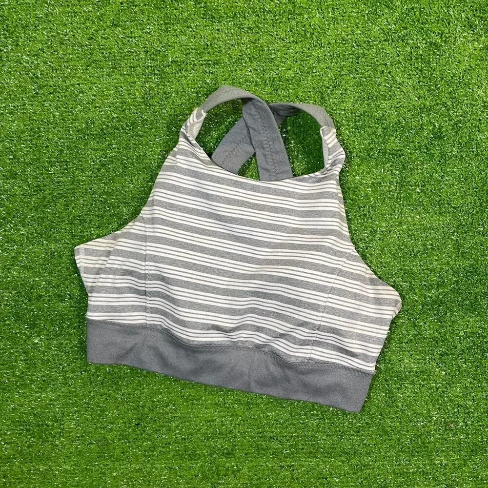 Athleta Womens M Active Padded Sports Bra Stripped Sporty Running Activewear‎